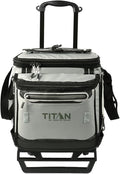 Titan Deep Freeze 60 (50+10) Can Wheeled Cooler - Collapsible Rolling Cooler with Wheels and All-Terrain Cart