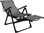 Caravan Sports Ergo+ - Adjustable Outdoor Patio Camping Lounge with Footrest & Headrest, Steel Frame Weather-Resistant Fabric – Folding Outdoor Chair