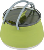 Hi Tek 1 Liter Collapsible Camping Kettle, 1 Portable Cook Pot - With Perforated Lid, Stainless Steel Bottom, Silicone Camping Coffee Pot, With High Heat Nylon Handles, For Travel - Restaurantware