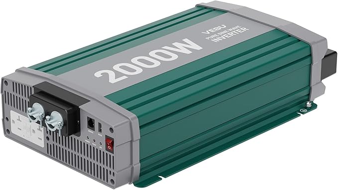 2000W Pure Sine Wave Inverter with ATS Mode, 12V DC to AC 120V Converter for Off-Grid System, RV, Truck, Camping, Peak 4000W