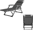 Folding Camping Cot with massage armrests, Outdoor Lounge Chair, Five-position backrest adjustment,10-position adjustable front legs, Sleeping Cots Bed, Heavy Duty Guest Bed for Home, Office Nap and O