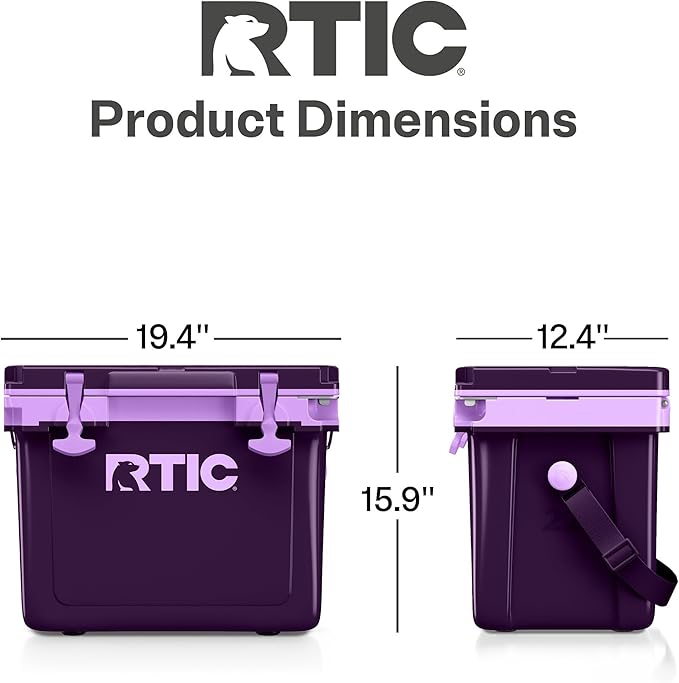RTIC Ultra-Light 22 Quart Hard Cooler Insulated Portable Ice Chest Box for Drink, Beverage, Beach, Camping, Picnic, Fishing, Boat, Barbecue, 30% Lighter Than Rotomolded Coolers
