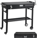 BBQ Cart for Blackstone Griddle 22 & 17 Inch | Portable Rolling Prep Table with Storage Shelf & Lockable Wheels for Outdoor Cooking & Camping