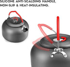 Alocs 1.4L Kettle Teapot, Portable Camping Coffee Pot, Hard-Anodized Aluminum Camping Kettle, Compact Tea Kettle for Stove Top, Outdoor, Hiking, Camping, Picnic and Traveling