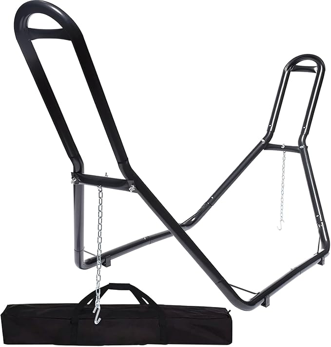 Zupapa 2 Person Steel Hammock Stand 550 lb Capacity, Portable Hammock Frame Stand Heavy Duty for 9 to 14Feet Hammocks, Carry Bag Included, Black