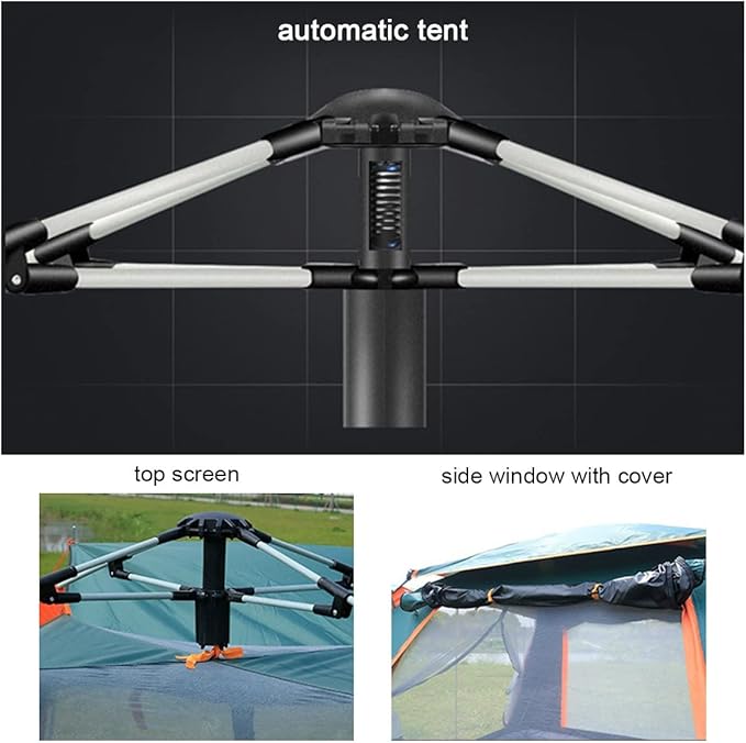 Tent for Family 5-6 Person Camping Tents Double Layer Tent with Porch Shade, Sun Protection,Pop Up Tent with Advanced Ventilation,Outdoor Garden Use, Green