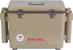 Engel UC30 30qt Leak-Proof, Air Tight, Fishing Drybox Cooler with Built-in Fishing Rod Holders, Also Makes The Perfect Hard Shell Lunchbox for Men and Women in White