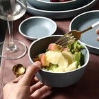 Kitchen Dinnerware Set, Break Chip Resistant Dishes Plates and Bowls | Nordic Simple Solid Color Bone China Tableware for Family Gathering and Gift