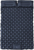 Inflatable Travel Mat with Built-in Pillow - Double Sleeping Pad, Compact Lightweight Gear for Camping Hiking Trekking Tent Backpacking Outdoor Adventures Rest Comfort Air Cushion