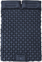 Inflatable Travel Mat with Built-in Pillow - Double Sleeping Pad, Compact Lightweight Gear for Camping Hiking Trekking Tent Backpacking Outdoor Adventures Rest Comfort Air Cushion