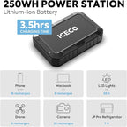 ICECO VL75ProD 12V Refrigerator, 78Qt Dual Zone Portable Fridge with SECOP Compressor, 0-50°F, Multi-directional Lid, Dual USB 12/24VDC&110-240VAC, Car Refrigerator For Car, Camping, RV |With Battery