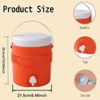1 Gallon Portable Sports Cooler Water Drink Beverage Dispenser, Insulated Cooler Water Drink Dispenser with Spout Handle, Water Jug Cooler Dispenser for Outdoor Activities Fishing Camping (Orange)