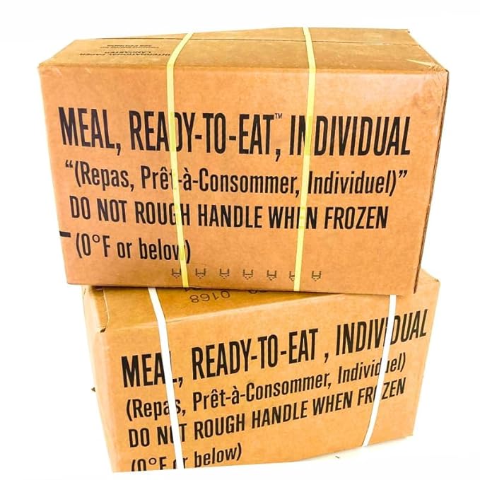 2026, 2027 inspection MRE Meals Ready to Eat A and B bundle cases. Fresh and Genuine Military US surplus emergency food full box long shelf life for Camping, Outdoors, Hiking & Prepping