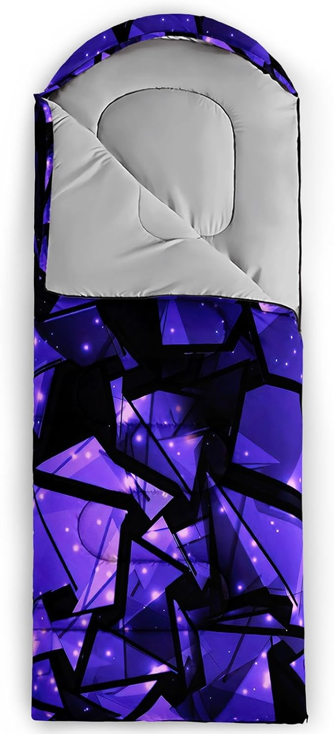 Kids Sleeping Bag for Boys Girls,Basketball Print-Lightweight Warm Portable Outdoor Indoor-Waterproof Cold Weather Resistant Sleeping Bag for Camping Hiking