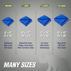 RUGGED RHINO All Weather 100% Waterproof Heavy Duty Tarp, 2 Pack, UV Temperature Resistant Tarps, High Durability Multipurpose Cover, for Home Outdoor Winter Snow Clean Up, Camping, 5 Mil, 6x8, Blue