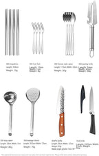 Outdoor Tableware Portable Set Picnic Knife Kitchen Storage Utensils Picnic Supplies Full Set of Camping Equipment