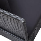 Camp Chair Lawn Chair Outside chairsPatio Bed with Cushion and Pillow Poly Rattan BlackSuitable for Gardens, courtyards, and patios