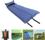 LOGOFUN Inflatable Camping Mat with Pillow Foldable Lightweight Portable Waterproof Sleeping Pad for Outdoor Travel Hiking Backpacking