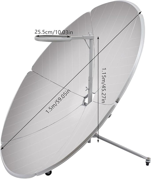 1800W Parabolic Solar Cooker High Efficiency Sun Oven 700-1000°C Outdoor Camping