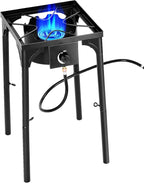 Giantex Outdoor Single Burner Stove, High Pressure Burner Stand Max. 100,000 BTU, 0-20 PSI Regulator Detachable Legs, Portable Propane Grill Burner Stove for Camping Picnic Cookout