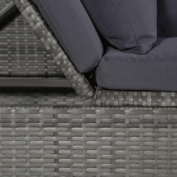 Outdoor Chairs Beach Chair Patio Furniture Camping Chairs Patio Bed Gray 78.7"x23.6" Poly Rattan for Patio, Poolside