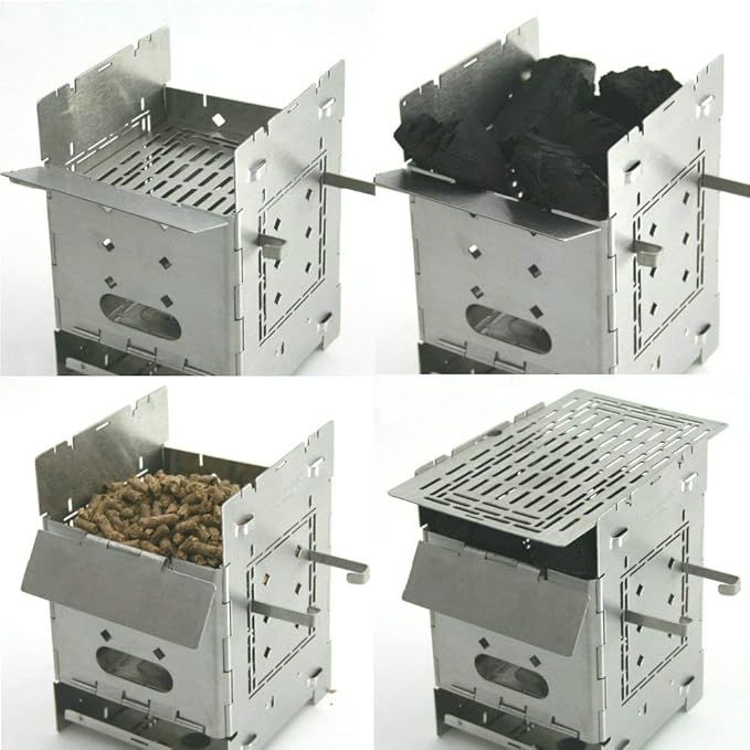 Firebox Bushcraft Camp Stove Kit - Wood Burning/Multi Fuel - Collapsible/Folding - Portable Campfire - Model Gen 2 5 inch / G2-5" Stainless Steel Camping Stove