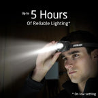 Rechargeable LED Headlamps by Eveready (2-Pack), IPX4 Water Resistant Head Lights for Running, Camping, Emergency, Outdoors (USB Cable Included),Black (2-Pack),Adjustable