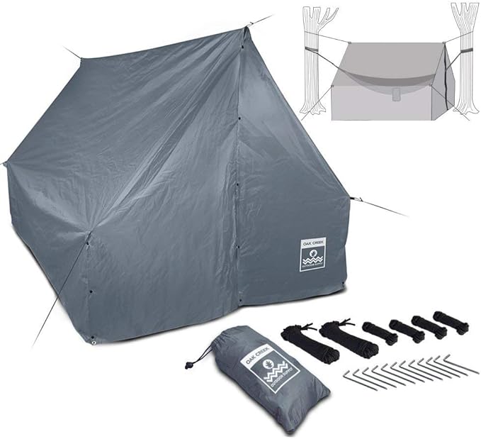 Oak Creek Advanced Hammock Rain Fly. 110 Inch Multipurpose Rainfly for Hammocks. Provides Protection from The Elements. Lightweight Waterproof Tarp Works with Any Camping Hammock