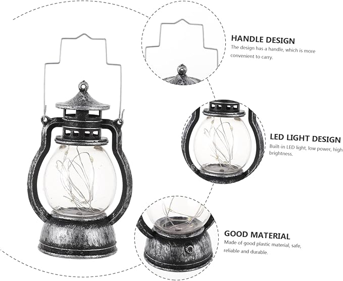 Retro LED Camping Lantern Portable Outdoor Light for Hiking Backpacking Tent Use Vintage Design for Emergency Home Power Outages Cozy Atmosphere Enhancer