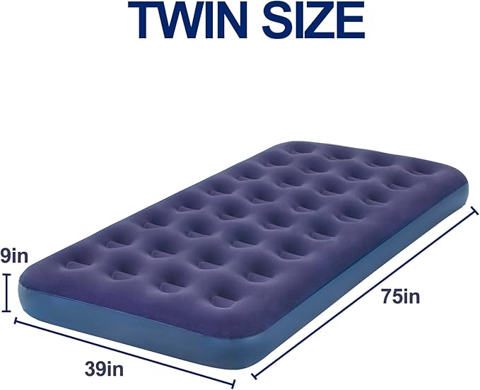 Twin Size Air Mattress Inflatable Bed, Blow Up Mattress Camping Sleeping Pad