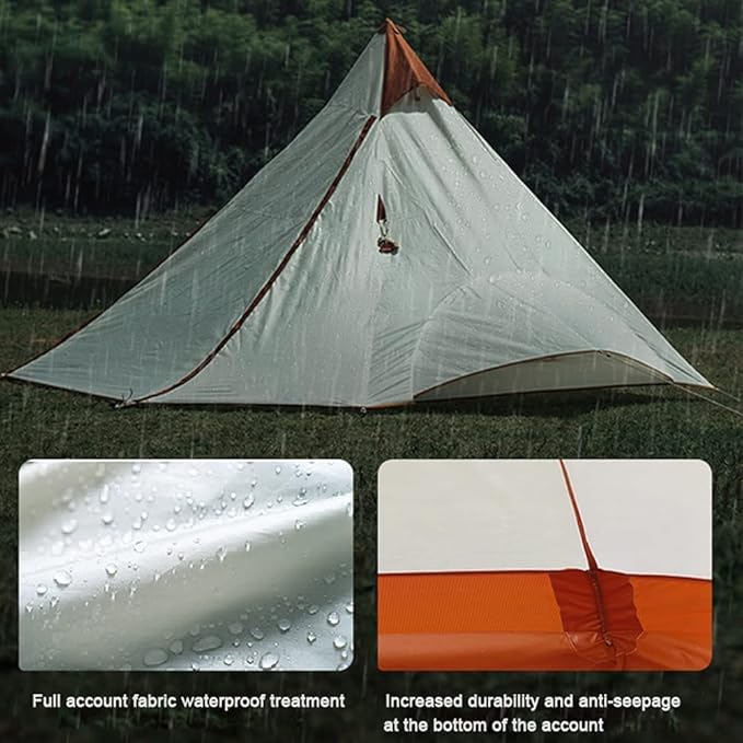 GeRRiT Family Camping Tent Large Waterproof Double Layer Pyramid Tipi Tent Camping Mongolian Yurt Tent for Picnic Festival