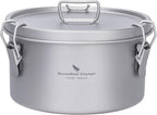 Boundless Voyage Titanium Sealed Lunch Box with Leak-Proof Lid Camping Cookware Lightweight Outdoor Cooking Pot for Backpacking Hiking Picnic & Travel Food Container (Ti2085C/0.9L)