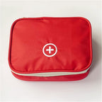 Portable Empty First Aid Bag, Mini Travel Medicine Pouch Double Zippers Handy Pills Pocket for Travel Home, Red