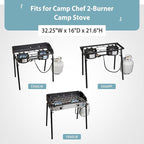 SHINESTAR Patio Cover for Camp Chef 2 Burner Stove, Also Fit Gas One B-5000 and More, Heavy Duty & Waterproof, 32.25W x 16D x 21.6H, Black
