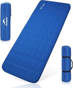Buheco Sleeping Pad for Camping, Self-Inflating 9.5 R Value 3" Ultra-Thick Memory Foam Comfort Plus Camping Mats for Backpacking Travelling & Hiking Portable Air Mattress for 4-Season Blue