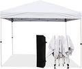Northroad 10x10ft Pop Up Canopy, Popup Outdoor Canopy Tent with Wheeled Carrying Bag,Portable Gazebo Shelter for Patio,Deck,Garden,Beach（White）