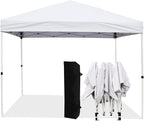 Northroad 10x10ft Pop Up Canopy, Popup Outdoor Canopy Tent with Wheeled Carrying Bag,Portable Gazebo Shelter for Patio,Deck,Garden,Beach（White）
