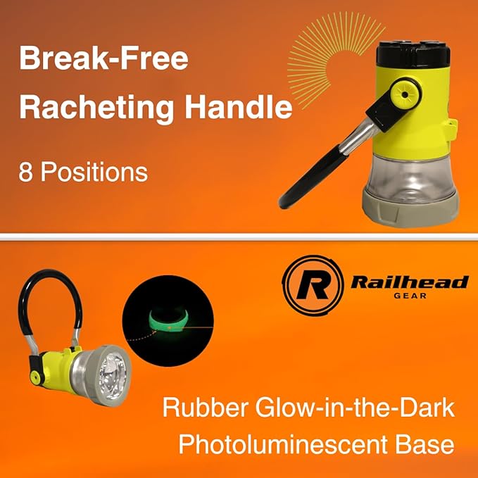 Railhead Railroad Trainman Lantern , Outdoor LED Battery Operated Light for Signaling and Hanging Lamp on Arm , Water-Resistant with Magnets RH-TL2020