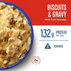 Mountain House Freeze-Dried Biscuits & Gravy with Pork Sausage #10 Can – 72 Total Servings (6 Cans, 12 Servings Each) – Fully Cooked, Ready-to-Eat Survival & Emergency Canned Food – Camping, Hiking, Backpacking, Long-Term Food Storage – 30-Year Taste G...