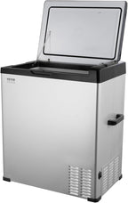 VEVOR 12 Volt Car Refrigerator Fridge, 70Liter(74qt) Single Zone Portable Freezer, -4℉-68℉ Adjustable Range, 12/24V DC and 100-240V AC Compressor Cooler for Outdoor, Camping, RV, Silver