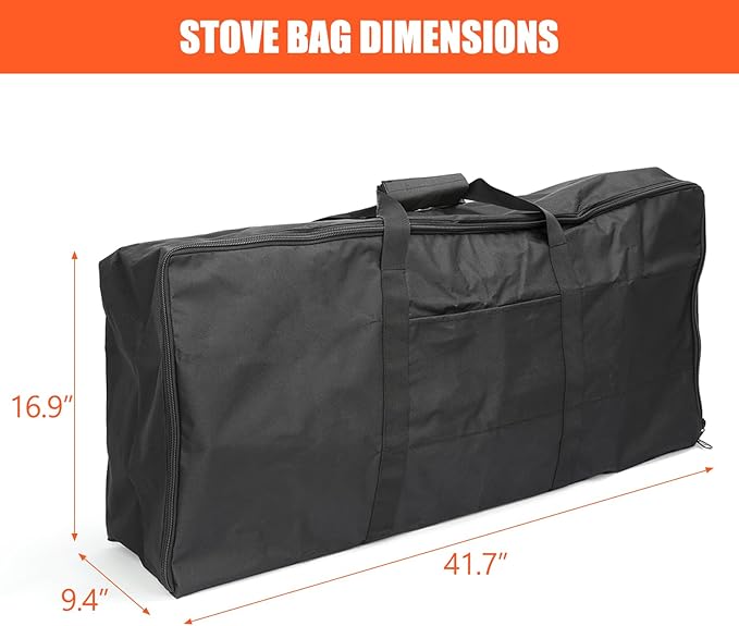 QuliMetal Patio Cover and Carry Bag for Camp Chef 3 Burner Stoves, Tundra Pro 16, SPG90B, PRO90, TB90LWG – Heavy Duty 600D Stove Cover and Bag for Camp Chef Pro 90X