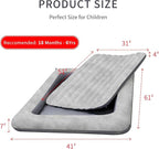 Air Mattress for Kids：Portable Fast Kid air Mattress, Portable Toddler Inflatable Travel Bed, Surface with Plush Smooth Comfortable Ideal for Living Room, Room and Outdoor Camping use（Gray）