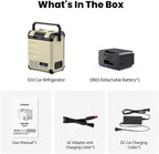 EENOUR D10 12 Volt Car Refrigerator, Portable Freezer 10.6Qt/10L Battery & Solar Powered Cooler 25W, -4~50℉, 12/24V DC, 110~240V AC, Idea for 2 People, Road Trips, Truck, Camping (Battery Included)