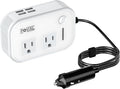 200W Car Power Inverter, FOVAL 12V DC to 110V AC Car Inverte with 4 USB Ports Car Outlet Adapter, Power Inverter for Vehicles, Car Plug Adapter Outlet for Laptop Computer Charger (White)