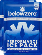Below Zero Prefilled Reusable Ice Packs for Coolers | Long Lasting Freezer Ice Blocks for Camping, Lunch Bags & More | 48 Hour Cooler Ice Pack Technology