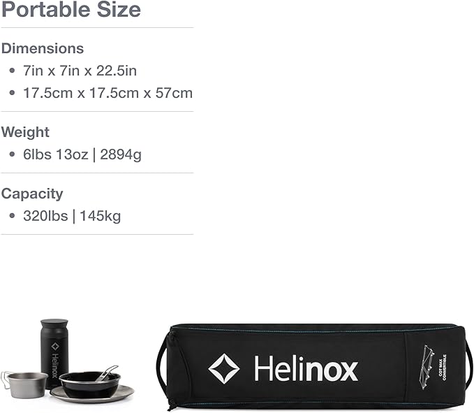 Helinox Cot Max Lightweight, Compact, Collapsible, Portable Camping Cot, Blackout (2026)