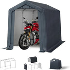 6x10ft Storage Sheds, Outdoor Portable Carport Shelter Garages Heavy Duty Canopy with Rolled up Zipper Doors, Outside Utility Shed Garage Tent for Motorcycle, Bicycles and Camping Tools
