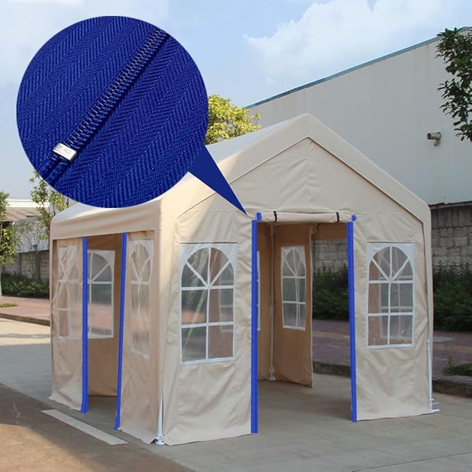 2 Roll Heavy Duty Zipper Dust Barrier Zipper 3 Inch x 7 ft Construction Zipper Self Adhesive Zipper Used for Greenhouse Dust Barriers Tent Accessories（Blue） (2)
