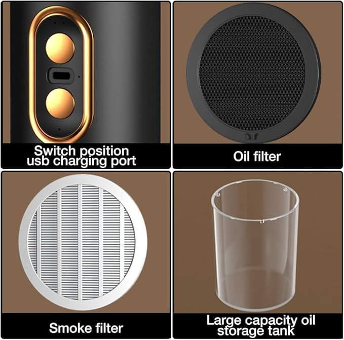 Portable Range Hood, Desktop Range Hood with 2 Speed Exhaust Fan, Detachable Aluminum Filter, Large Oil Collection Cup, Portable Kitchen Exhaust Fan for Indoor BBQ, Hot Pot Camping Trips Home (Gold)