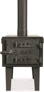 Guide Gear Outdoor Wood Burning Stove; Portable with Chimney Pipe for Cooking and Camping